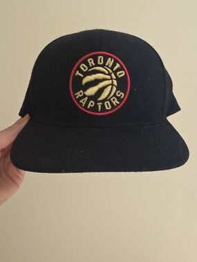 Toronto Raptors Black Snapback Hat with Gold Logo